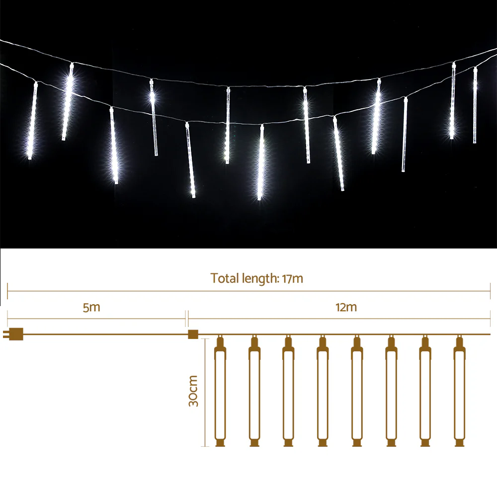 12M Christmas Lights Shower Light 960 LED Falling Meteor - Nurns