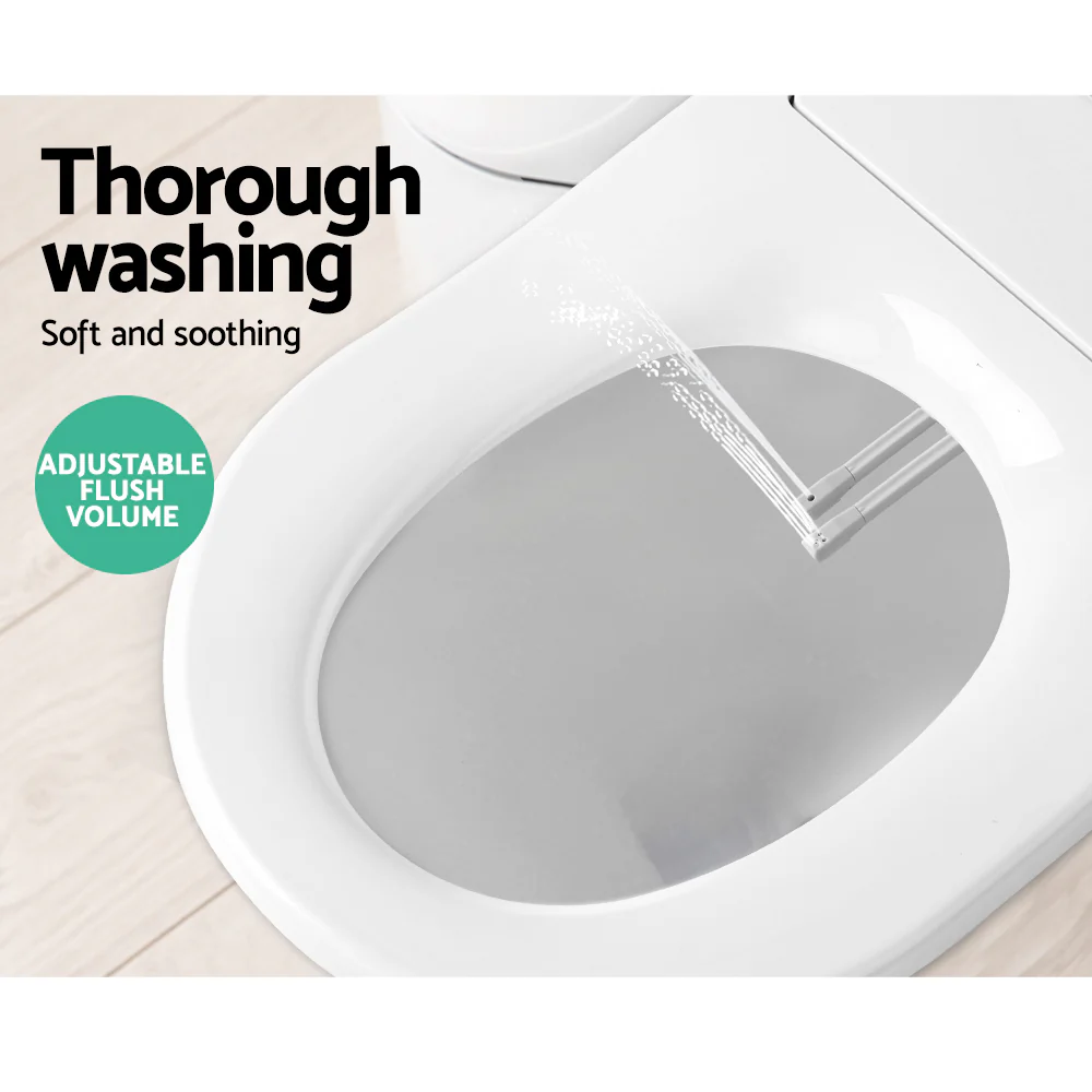 37cm Wide Non Electric Bidet Toilet Seat Bathroom - White - Nurns