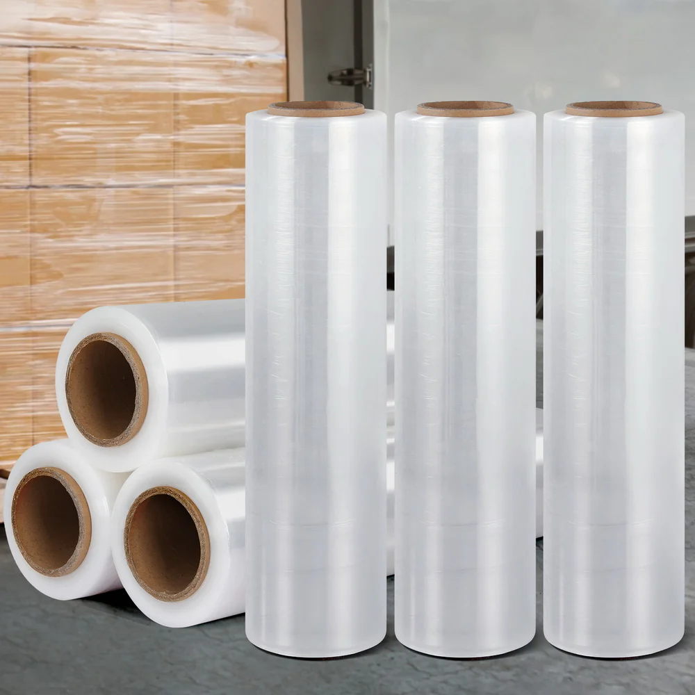 500mm x 400m Stretch Film Pallet Shrink Wrap 6 Rolls Package Use Plastic Clear - Nurns
