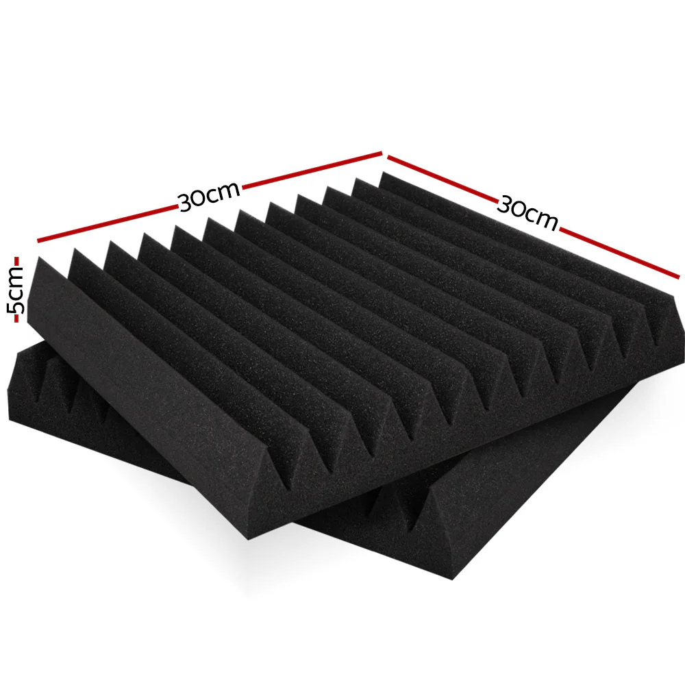 40pcs Acoustic Foam Panels Tiles Studio Sound Absorption Wedge 30x30CM - Nurns
