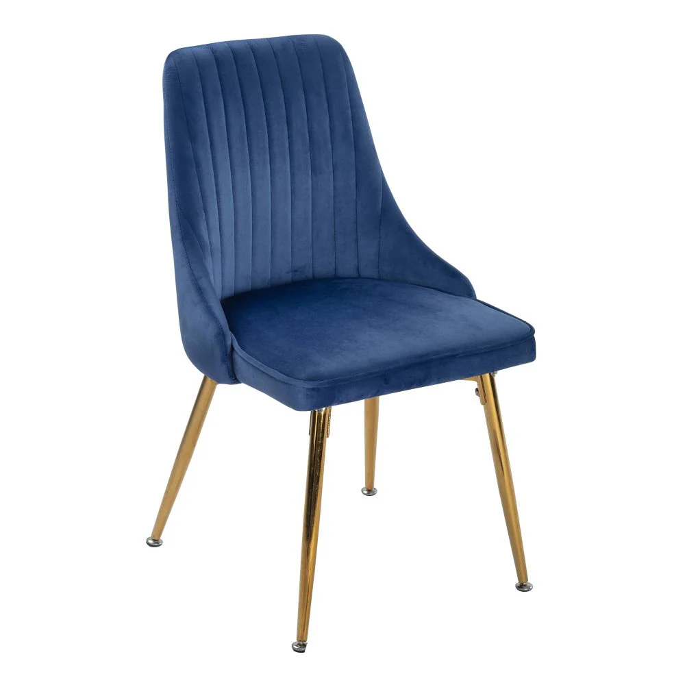 5-Piece Elvio Blue Dining Table & Chair Set Rectangular Velvet - Nurns