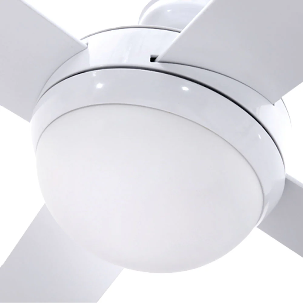 52'' Ceiling Fan w/Light w/Remote Timer - White - Nurns