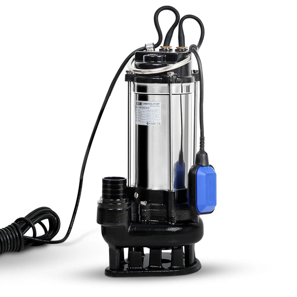 2000W Submersible Dirty Water Pump Bore Tank Well Steel Automatic - Nurns