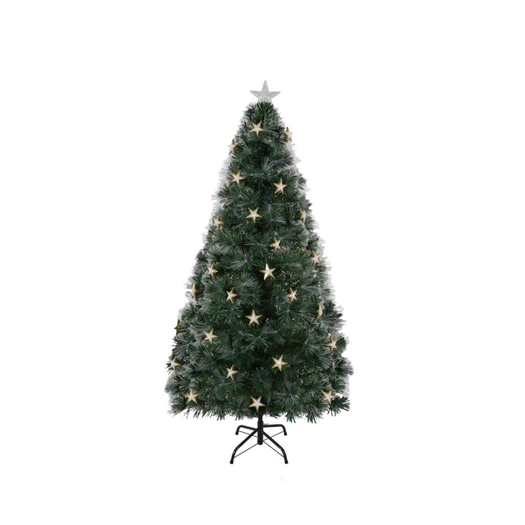 5ft 1.5m 180 Tips Christmas Tree Xmas Decorations Fibre Optic Multicolour Lights - Nurns