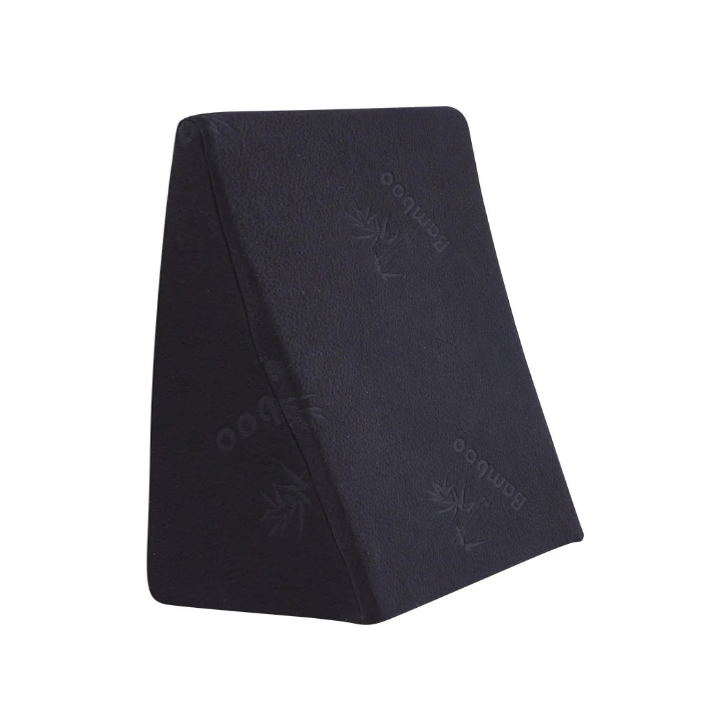 30cm Cool Gel Memory Foam Bed Wedge Pillow - Black - Nurns
