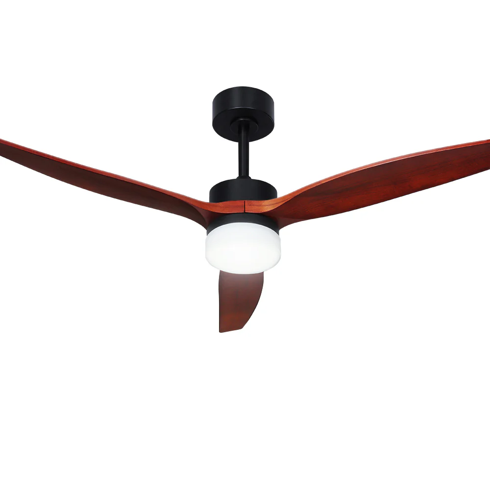 52'' Ceiling Fan LED Light Remote Control Wooden Blades Dark Wood Fans - Nurns