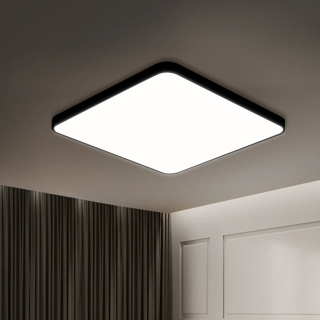3-Colour Ultra-Thin 5cm Led Ceiling Light Modern Surface Mount 120W - Black - Nurns