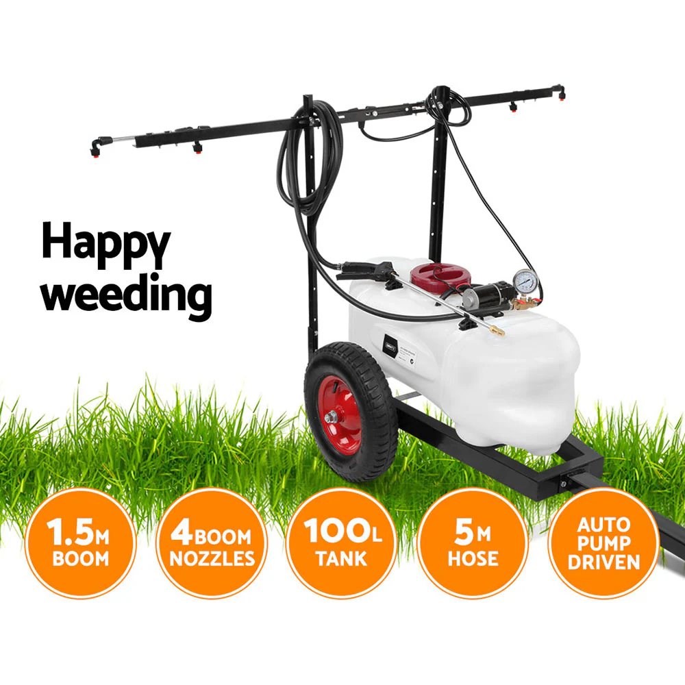 100L ATV Weed Sprayer Spot Spray Tank with Cart - Nurns