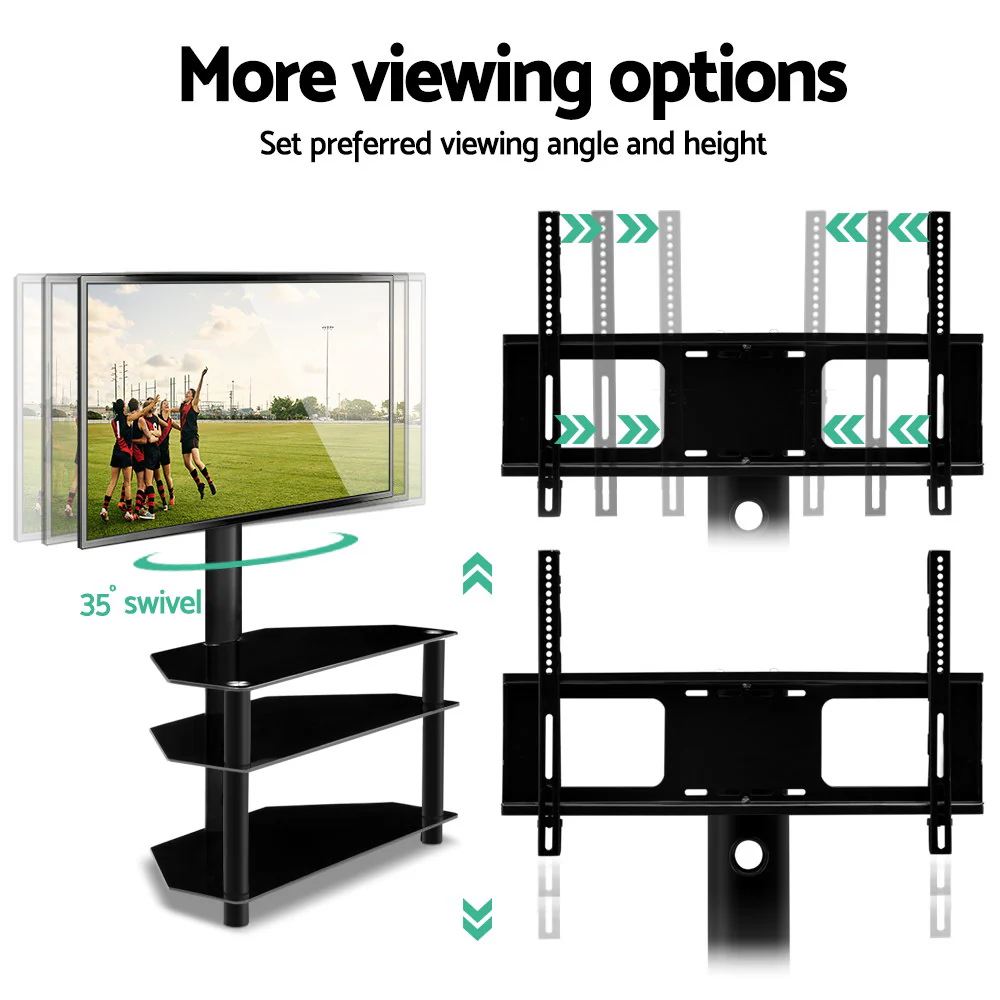 3 Tier Floor TV Stand with Bracket Shelf Mount - Nurns