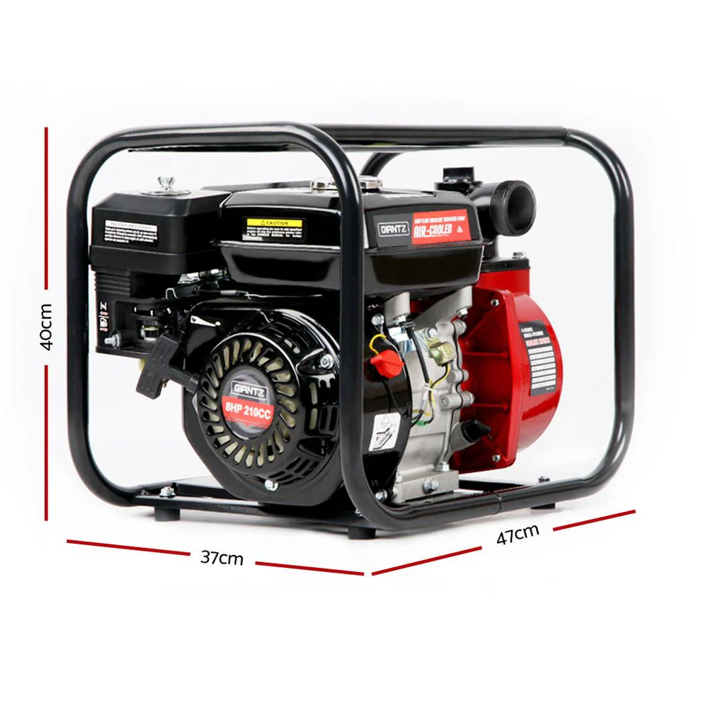 2inch High Flow Water Pump 210cc - Black & Red - Nurns
