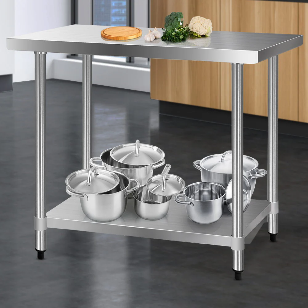 1219x610mm Commercial Stainless Steel Kitchen Bench - Nurns
