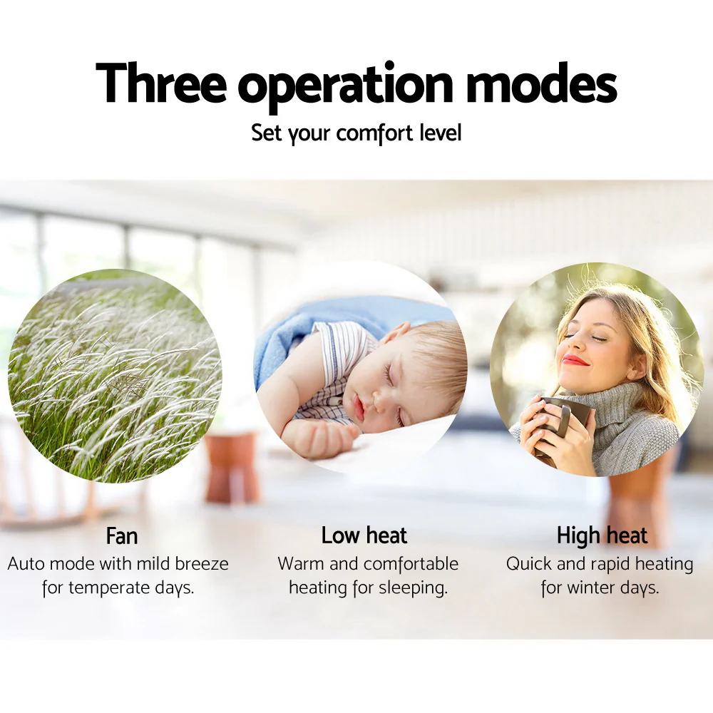 2000W Wall Mounted Panel Heater - Black - Nurns