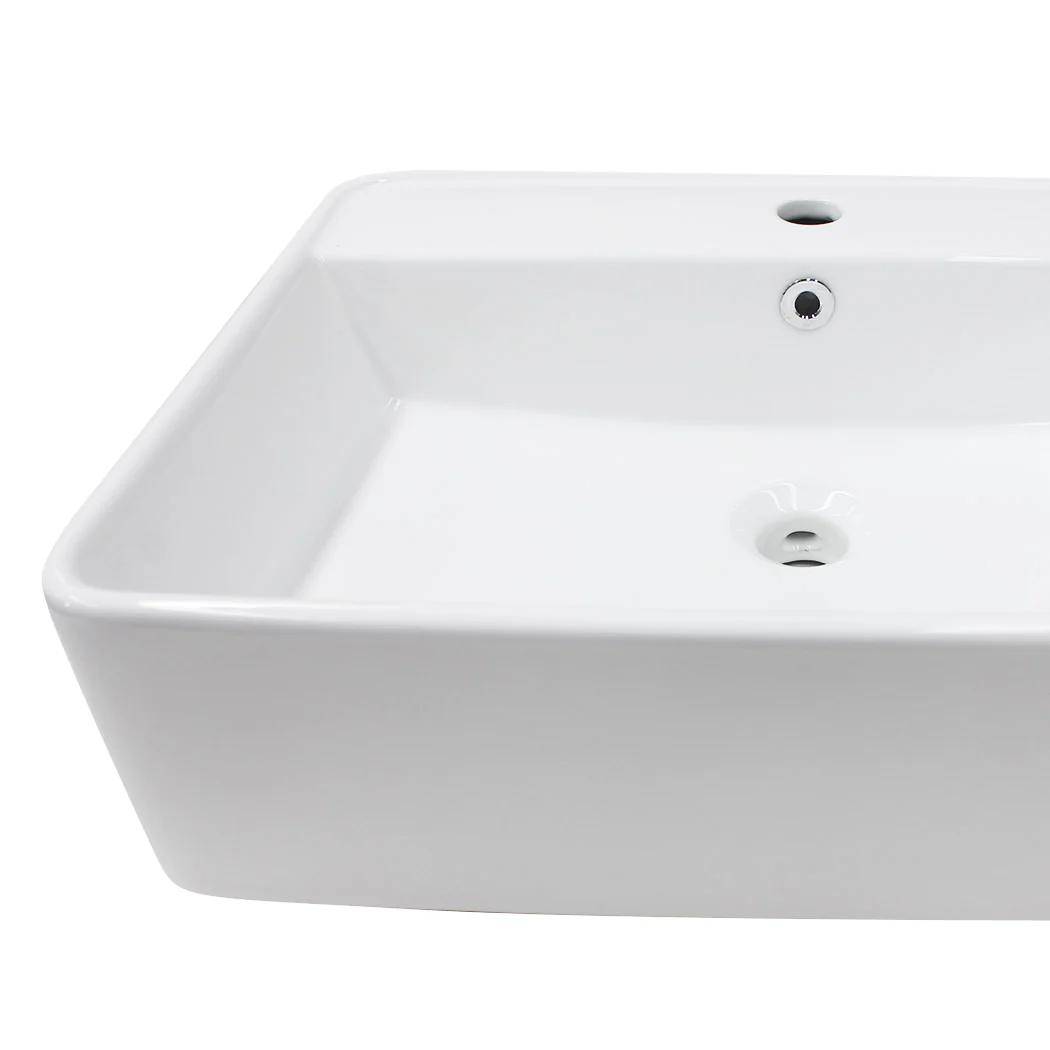 58.5cm x 45cm Ceramic Basin Bathroom Wash Counter Top Hand Wash Bowl Sink Vanity Above Basins - Nurns