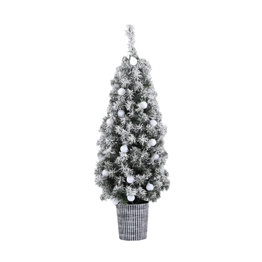 4ft 1.2m 80 LED Christmas Tree Potted Snowy Xmas Tree - Nurns