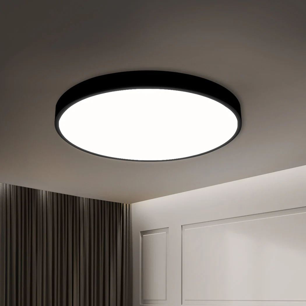 3-Colour Ultra-Thin 5cm Led Ceiling Light Modern Surface Mount 60W - Black - Nurns