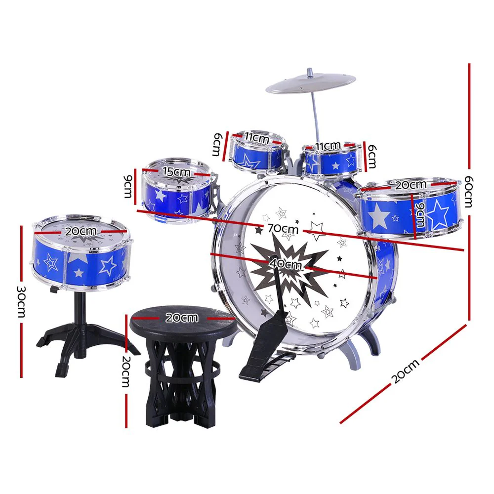 11-piece Kids Drum Set - Nurns