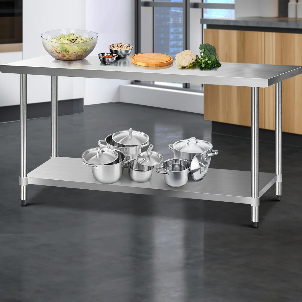 1829x762mm Commercial Stainless Steel Kitchen Bench - Nurns