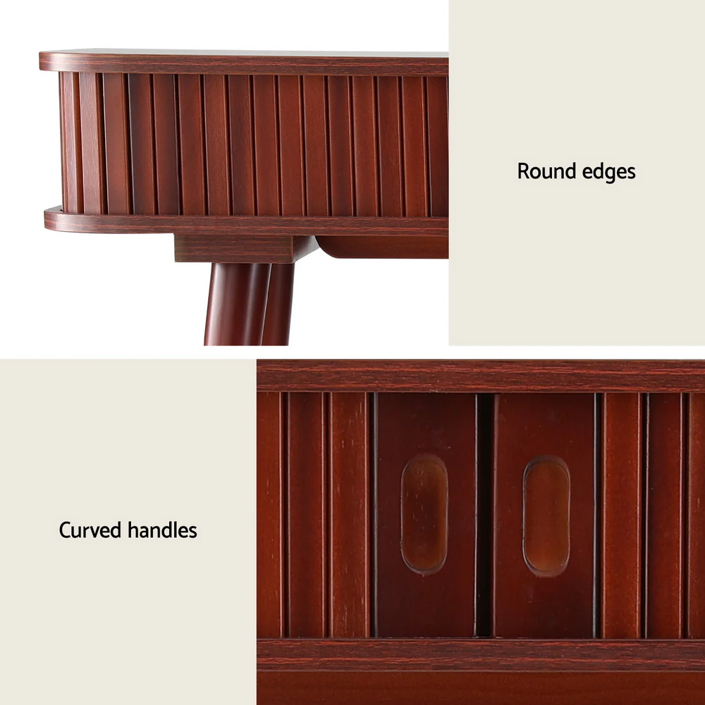 120cm Artiss Console Table 2 Drawers - Walnut - Nurns