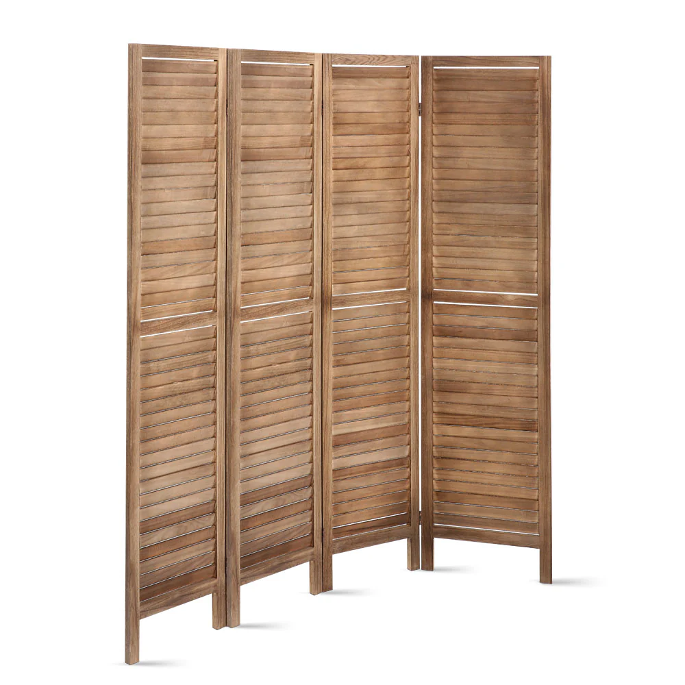 4 Panel Room Divider Screen 160x170cm - Oak - Nurns