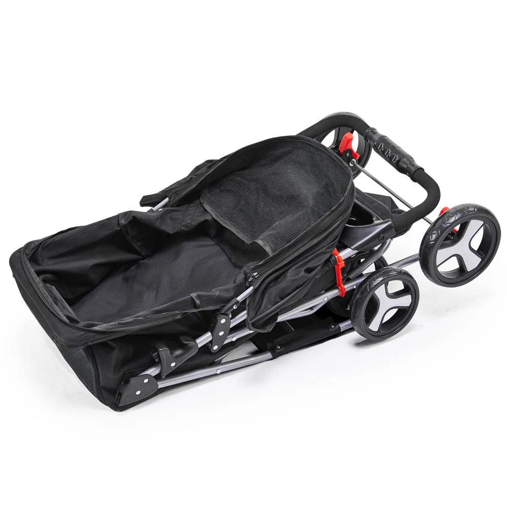 4 Wheel Pet Stroller - Black - Nurns
