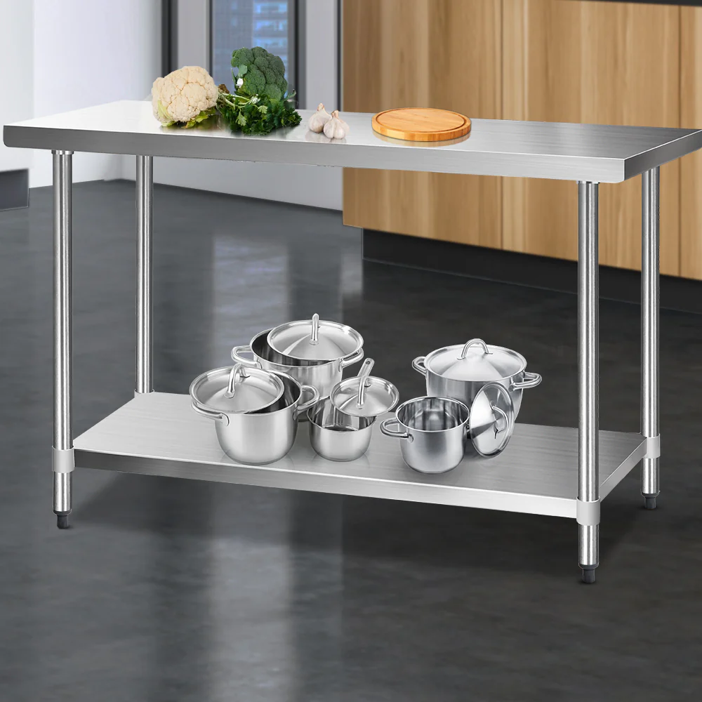 1524mmx610mm Commercial Stainless Steel Kitchen Bench - Nurns