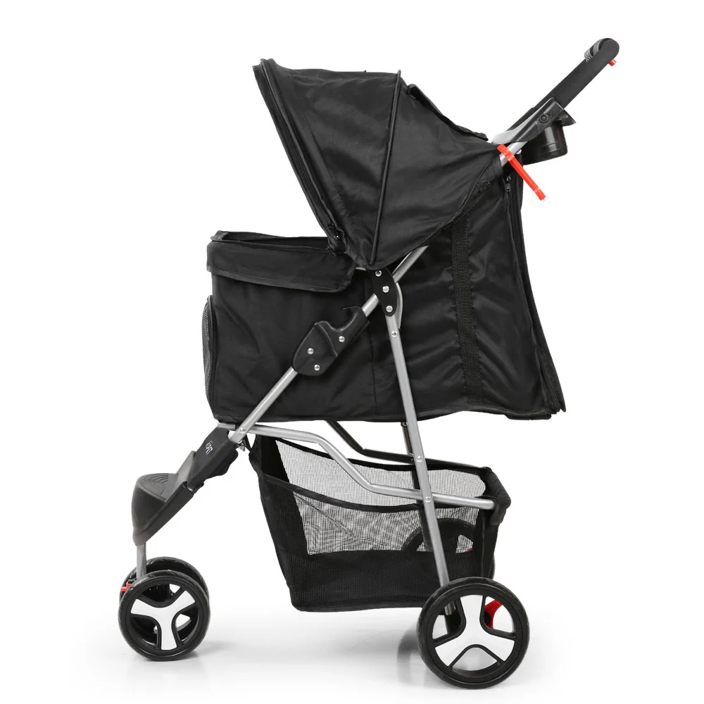 3 Wheel Pet Stroller - Black - Nurns
