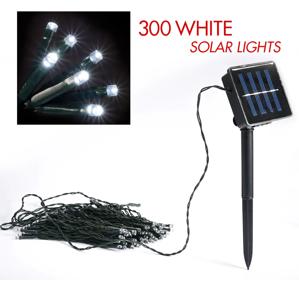 300 White Solar LED String Lights - Nurns