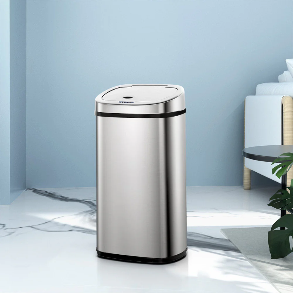 50L Stainless Steel Motion Sensor Rubbish Bin - Nurns