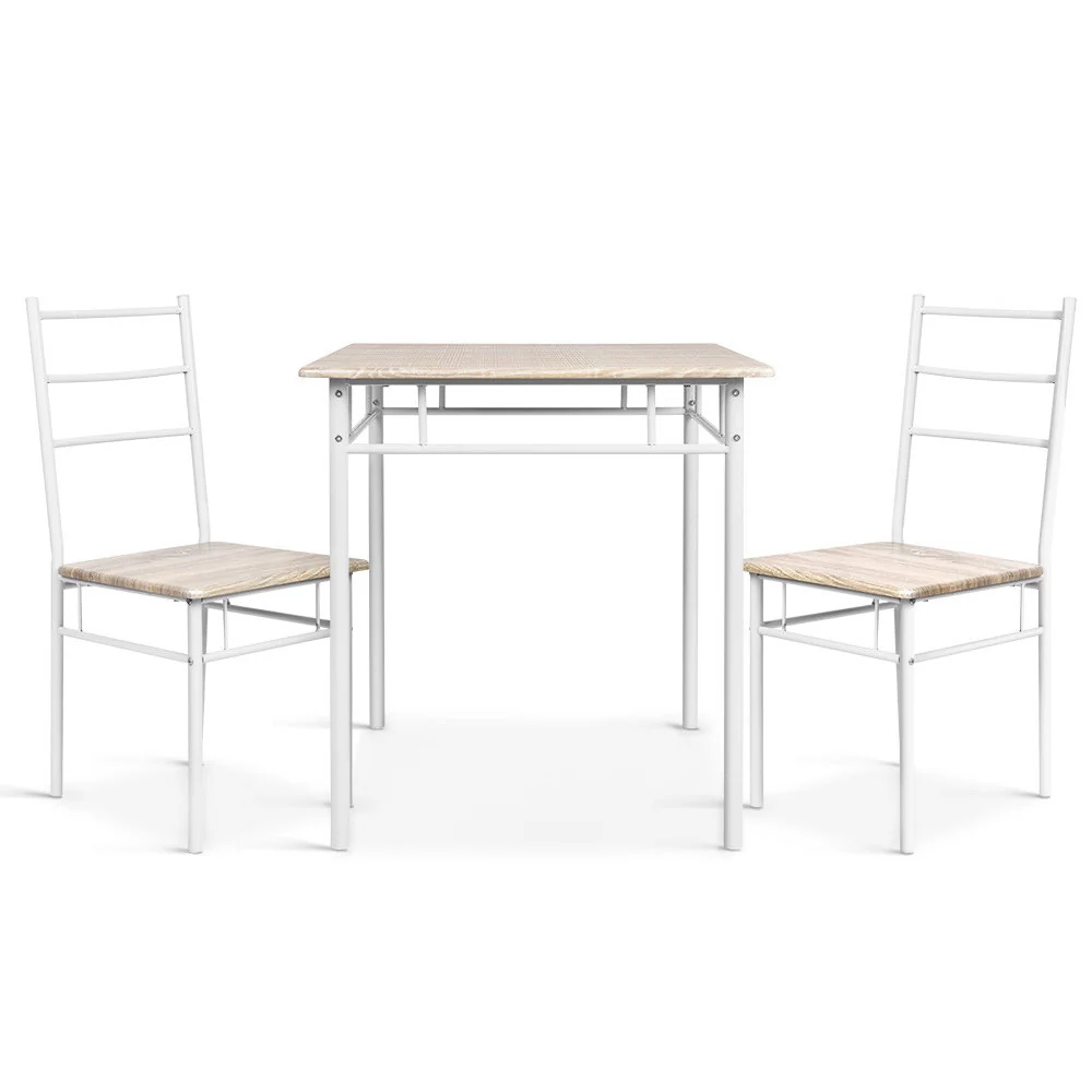 3-Piece Ivano Oak Dining Table & Chair Set - Nurns