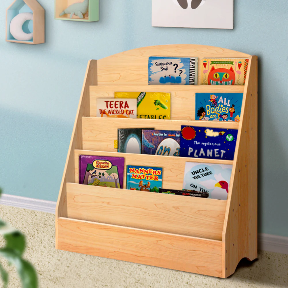 5 Tiers Kids Bookshelf Magazine Shelf Rack Organiser Bookcase Display - Nurns