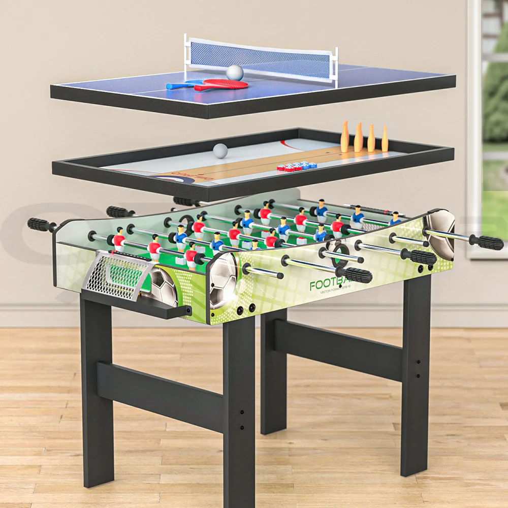 4-In-1 Soccer Table Tennis Bowling Shuffleboard Game Foosball Games Gift - Nurns