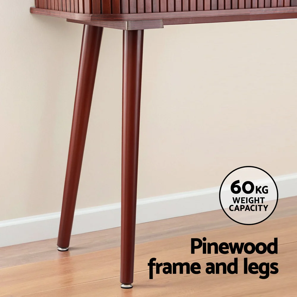 120cm Artiss Console Table 2 Drawers - Walnut - Nurns