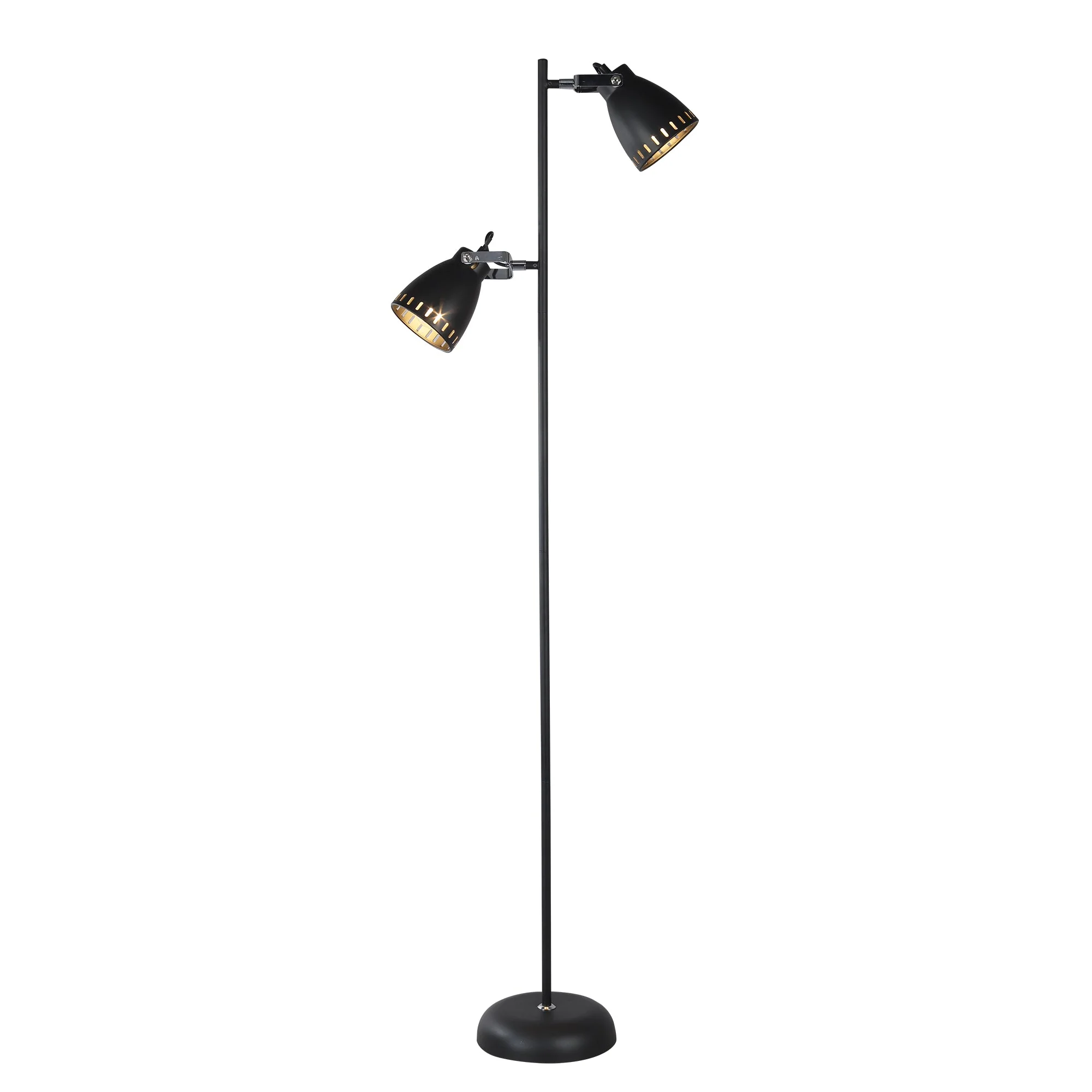 158cm Dual Light Metal Floor Lamp - Black - Nurns