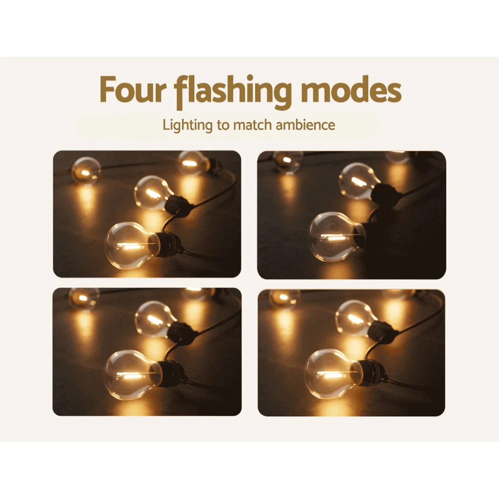 41m Solar Festoon Lights Outdoor LED String Light Christmas Decor Party - Nurns