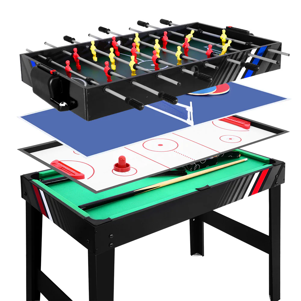 4ft 4-In-1 Soccer Table Tennis Ice Hockey Pool Game Football Foosball Kids Adult - Nurns