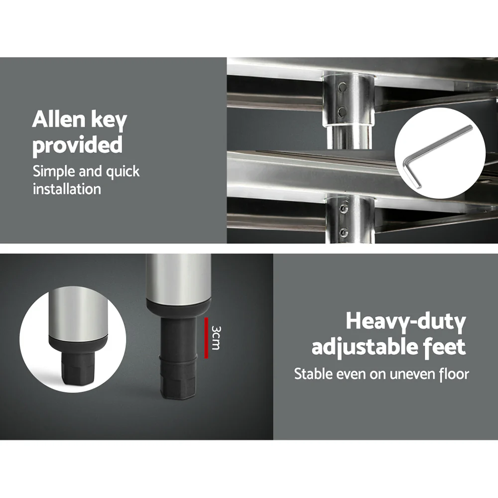 1829x762mm Commercial Stainless Steel Kitchen Bench - Nurns