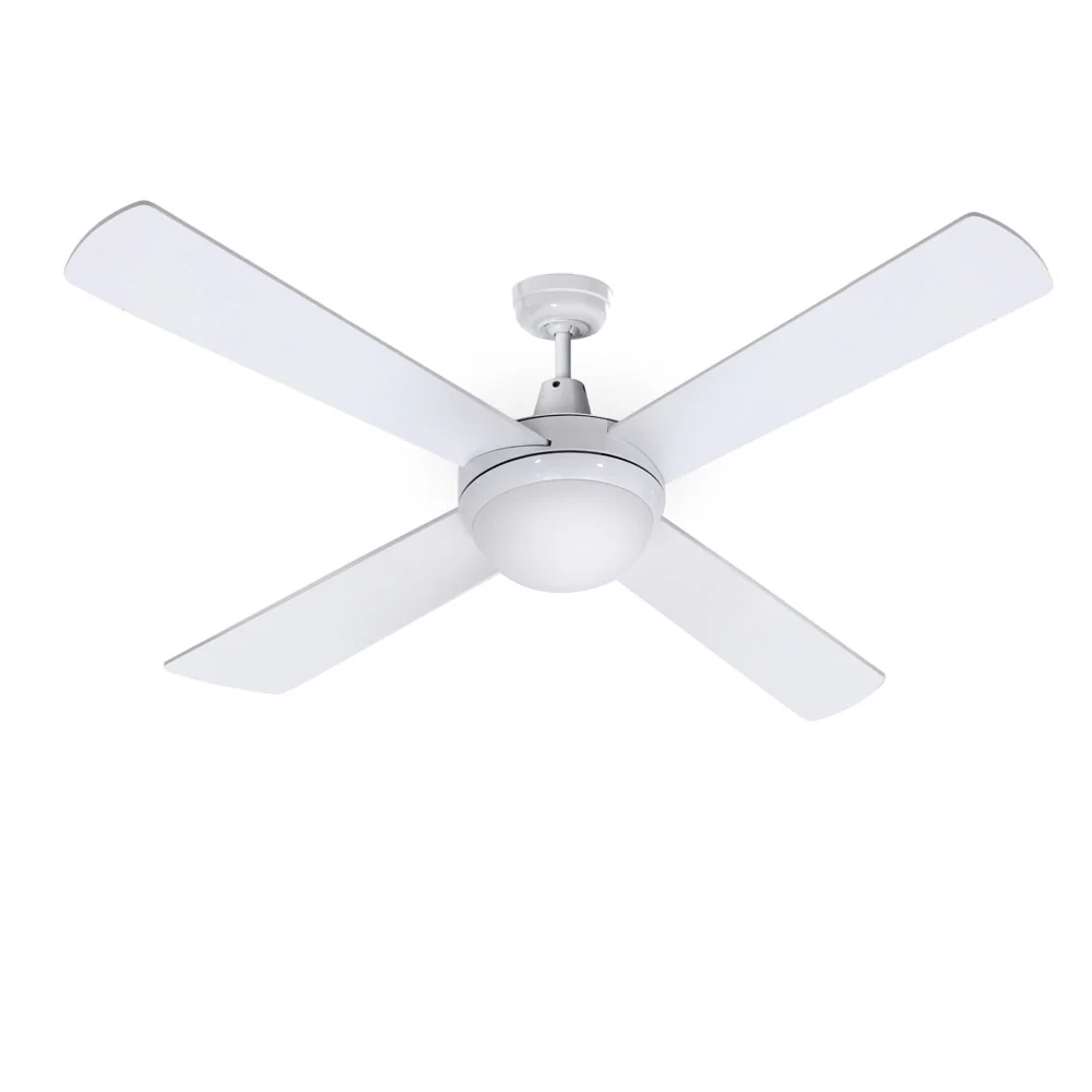 52'' Ceiling Fan w/Light w/Remote Timer - White - Nurns