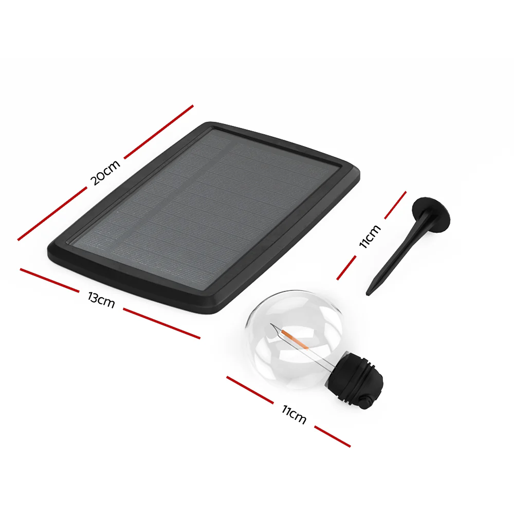 17m Solar Festoon Lights Outdoor LED String Light Wedding Christmas Party - Nurns