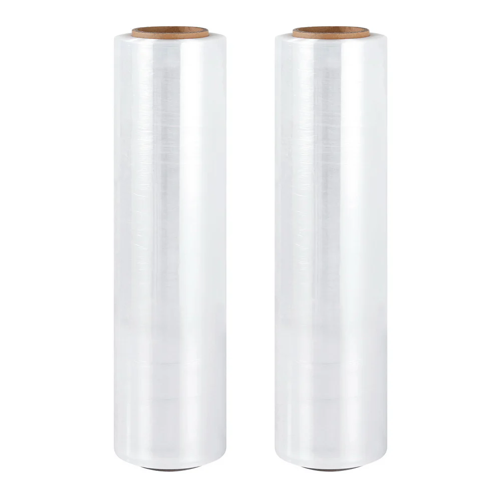 500mm x 400m Stretch Film Pallet Shrink Wrap 2 Rolls Package Use Plastic - Clear - Nurns