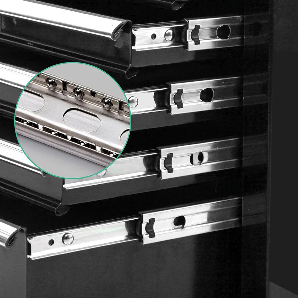 5 Drawer Mechanic Tool Box Cabinet Storage Trolley - Black - Nurns