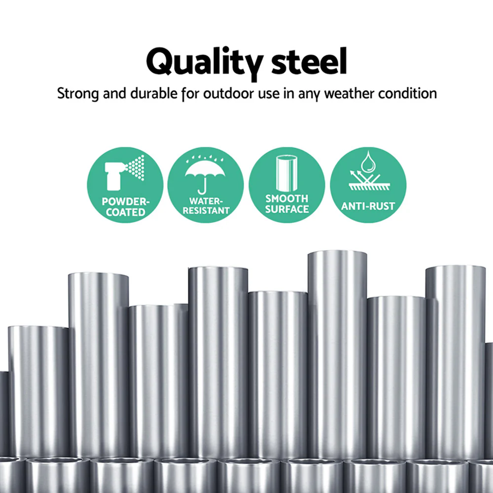 2-Seater 200kg Hammock Chair Steel Stand Double Outdoor Heavy Duty - Nurns