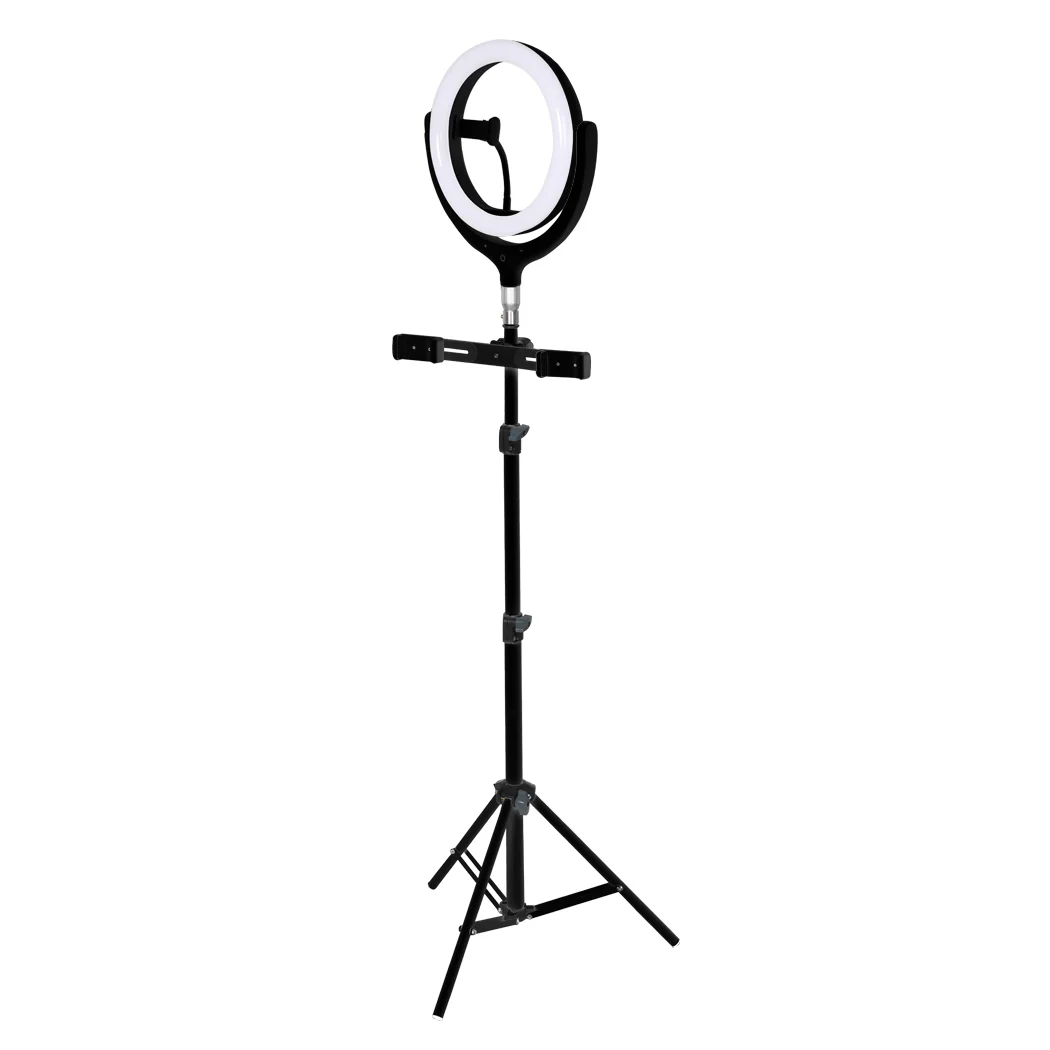 12'' LED Ring Light with Tripod Stand Phone Holder Dimmable Selfie Studio Lamp Black - Nurns
