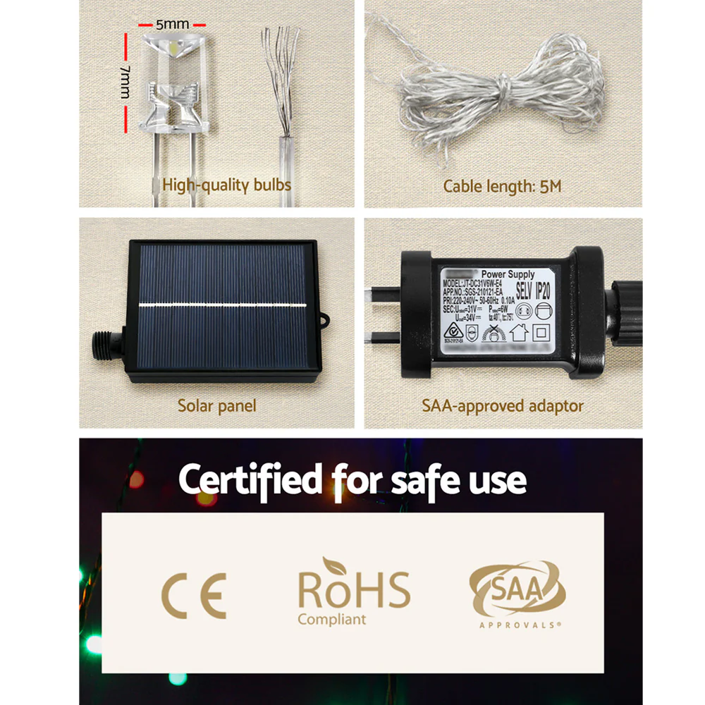 320 LED 5M Christmas Lights Solar String Fairy Light - Nurns