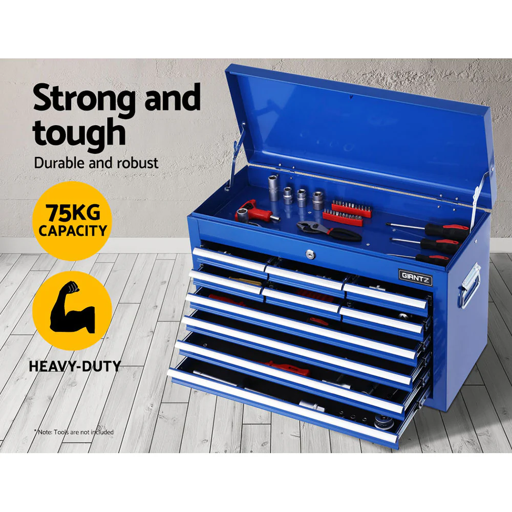 10-Drawer Tool Box Chest Cabinet Garage Storage Toolbox Blue - Nurns