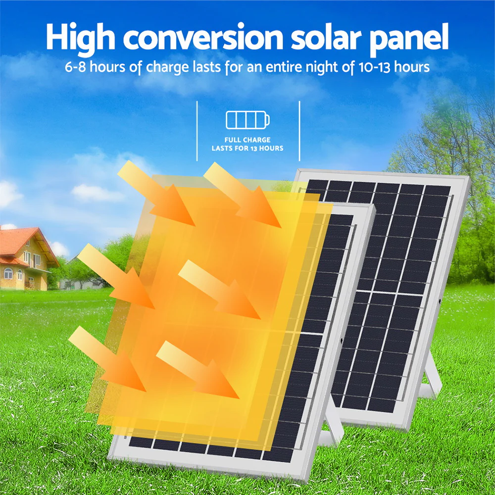 386 LED Solar Street Light Flood Motion Sensor Remote - Nurns