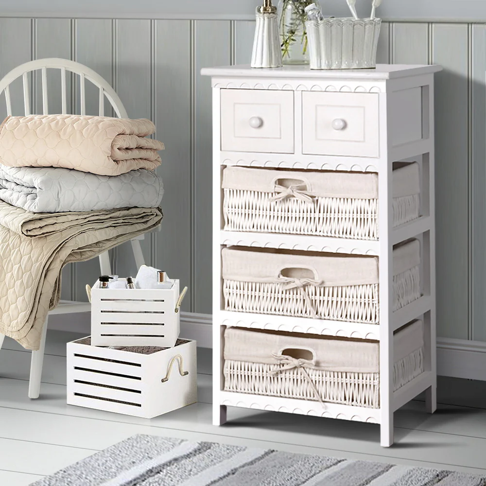 3 Basket Storage Drawers - White - Nurns