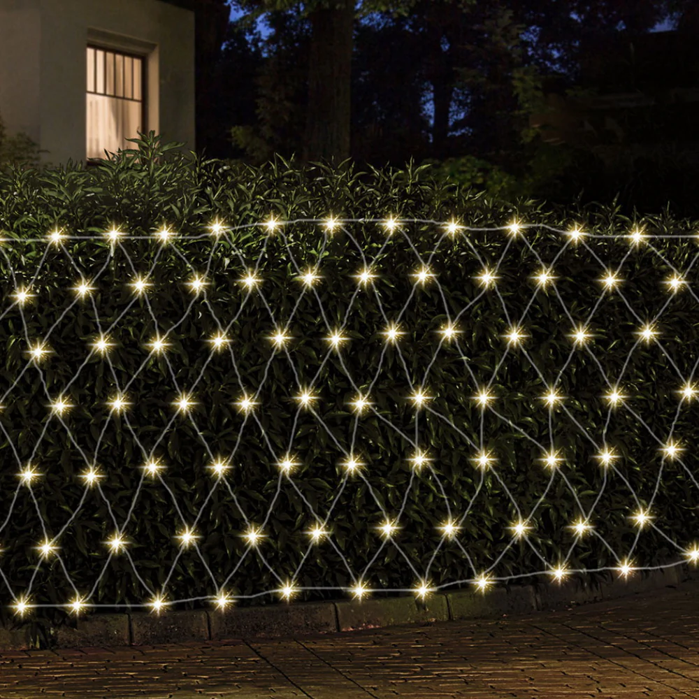 3mx2m 504 LED Christmas Lights Solar Net String Light Decorations - Warm - Nurns