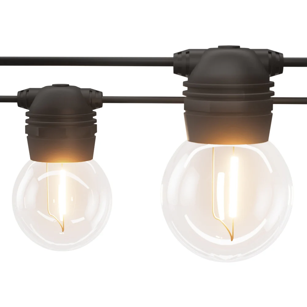 17m Solar Festoon Lights Outdoor LED String Light Christmas Wedding Decor 2 Pack - Nurns