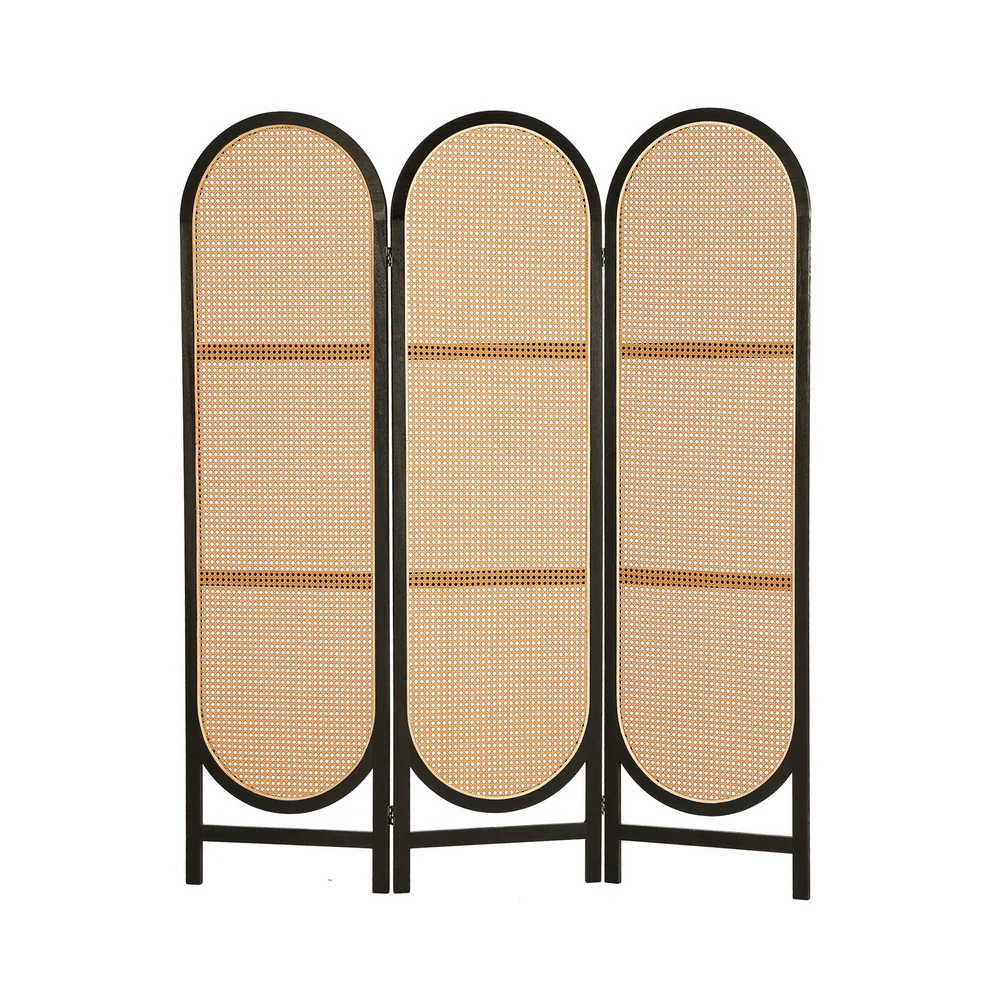 3 Panel Room Divider Screen 151x180cm Rattan - Brown - Nurns