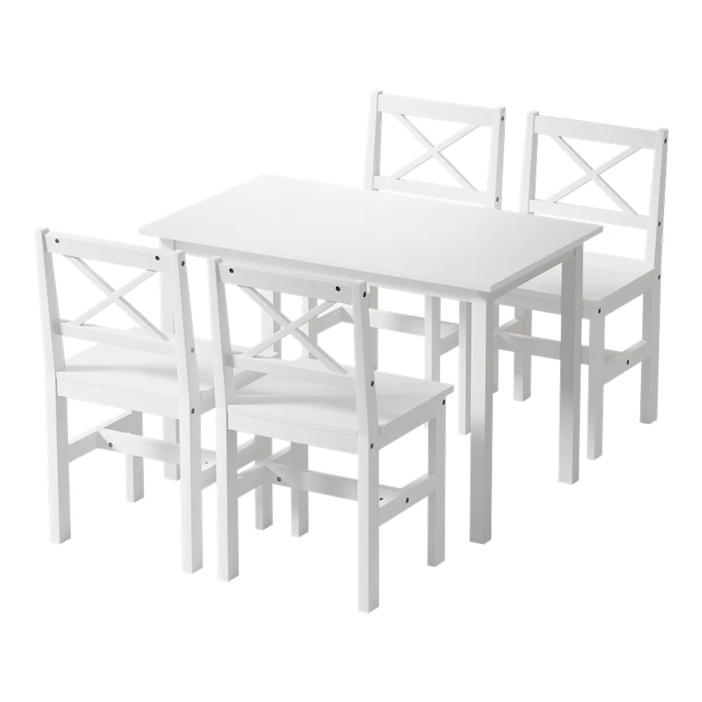 5-Piece Clara White Dining Table & Chair Set - Nurns